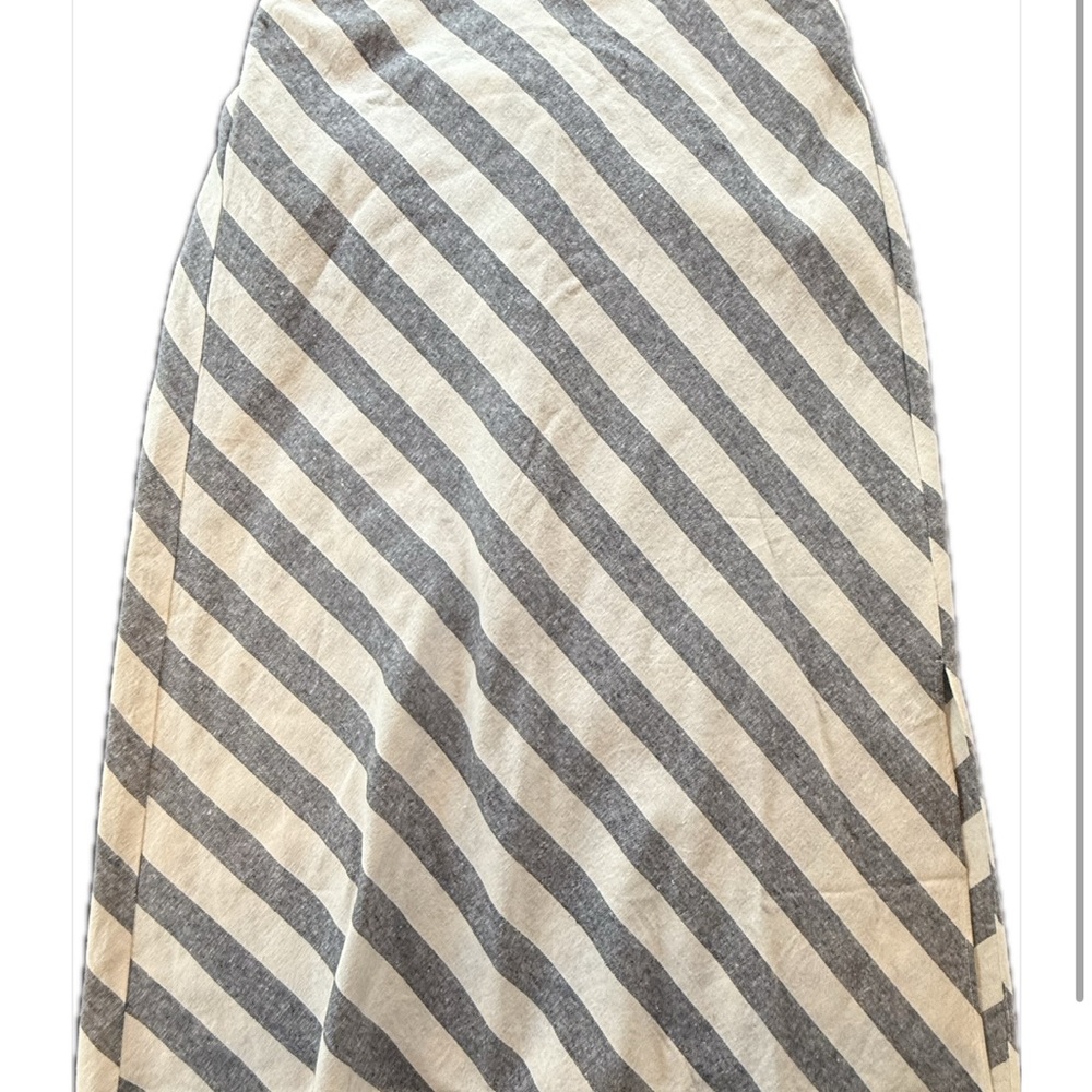 J Crew Striped A-Line Women’s Skirt - Dark Gray and Cream